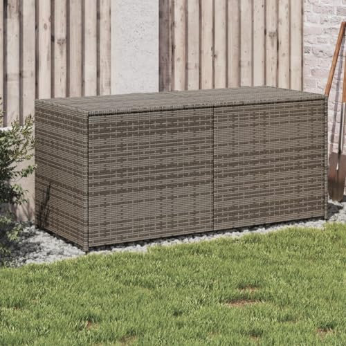 Gecheer Scatola portaoggetti da giardino, 283 l, in resina, intrecciata, per esterni, organizer per attrezzi da giardino, cassapanca per balcone, piscina, terrazza