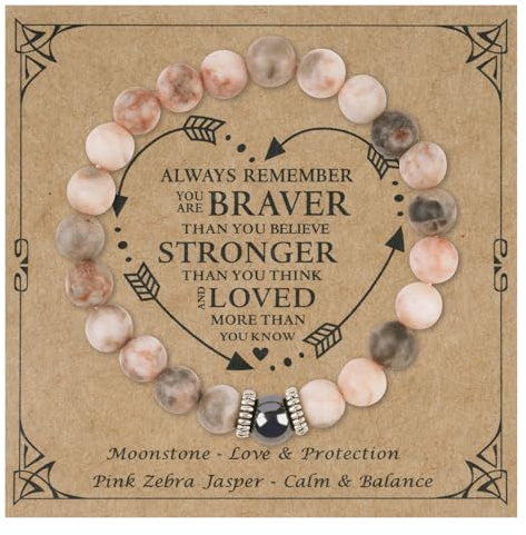 Alaoo Braccialetti Chakra da donna, Bracciale in Pietra Naturali, Bracciale con cristalli di pietre curative per donna, Per mamma, donne, Natale Ringraziamento(B)