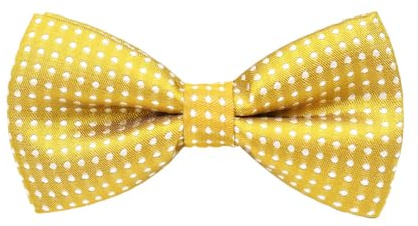 Wdfnexalai Papillon classico a pois per bambini universale Fit ampie applicazioni Dot pre-legato papillon per ragazze ragazzi clip regolabili, Giallo dorato., as description