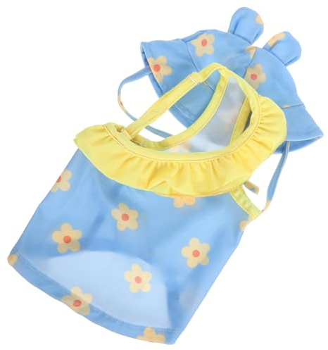 Toyvian Traje de Baño para Perros con Sombrero Disfraz Transpirable para Cachorro Bañador de Playa y Piscina Color para Mascotas Pequeñas