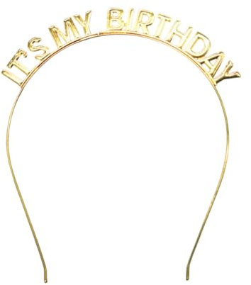 LEEQBCR 1 pezzo 'It'S My Birthday' Alloy Headband,Corona Di Compleanno Per Donne E Ragazze Regina Principessa Compleanno Tiara Fascia,Per Capelli Idea Regalo Per Feste Di Compleanno(oro)
