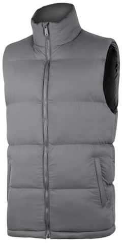 BWBIKE Ropa de Abrigo de Invierno para Hombre Chaleco Acolchado Cuello Alto Casual Chaleco Suave Chaqueta sin Mangas Acolchada Gruesa a Prueba de Viento
