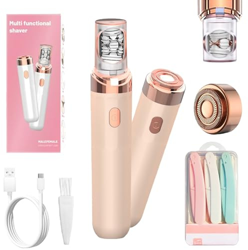 Soft Skin Pro ansiktshårborttagare, tvättbar softskin Pro ansiktshårborttagare, uppladdningsbar ansiktsepilator för kvinnor, ansiktsepilator med smart ljus (rosa)