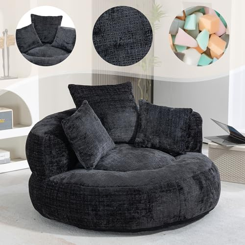 Lazy Soffa slitstark komfort lounger hög rygg sittsäck stol soffa med tre kuddar för vuxna och barn, inomhus och utomhus, enkel gaming soffa stol för sovrum, kontor