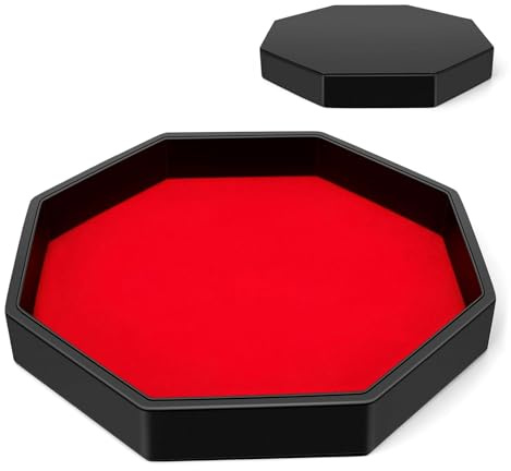 Tavola cubo in pelle PU con feltro, Octagon cubo per giochi da tavolo, Dice vassoio antirumore, tappetino antiscivolo per giochi da tavolo e dadi