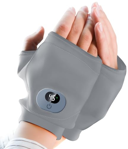 Genérico Guantes Calefactables Recargables - Pantalla Digital 3 Niveles Guantes Calefactores Sin Dedos | Guante Eléctrico para Clima Frío - para Invierno Exterior Ciclismo Esquí Snowboard Correr