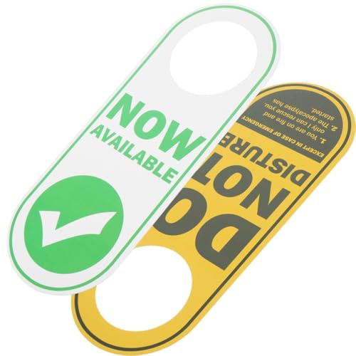 RUNROTOO 2 St Dubbelsidig PVC Dörrhängande Stör Ej Do Not Disturb Dörrskylt för Hotell och Klubbar Slitstark och Lättläst Dörrknoppsskylt