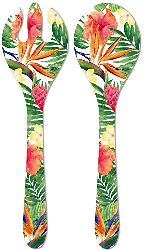 Les Jardins de la Comtesse Salatbesteck aus reinem Melamin - Exotische Blumen - MelARTmine Kollektion