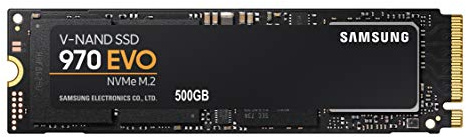 SAMSUNG (MZ-V7E500BW) 970 EVO SSD 500GB - M.2 NVMe Interface Internal Solid State Drive with V-NAND Technology, Black/Red