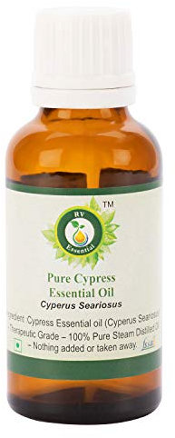 R V Essential Pure Cypress Essential Oil 5ml (0.169oz)- Cyperus Seariosus (100% Pure and Natural Steam Distilled)