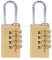 sourcing map 2Stk Gehäusebreite Messing Schloss 4-stelliges Zahlenschloss 3mm Schäkel 21mm