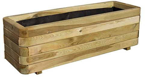AVANTI TRENDSTORE - Hannes - Fioriera in legno massiccio adatto per il balcone/giardino, ideale per fiori e decorazioni. Disponibile in diverse misure (40x35x120 cm)