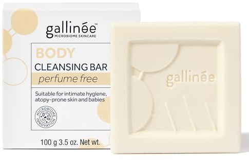 Gallinée - Soap & Perfume-Free Cleansing Bar - With Prebiotics & Lactic Acid - Multi-use as a Baby soap or Feminine Wash - Dermatologically & Gynecologically Tested Cleansing Bar - 100 g