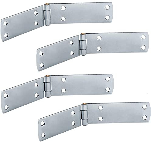 Gedotec schweres Türscharnier - Aufschraubband | 4 Stück - Ladenbänder aus Stahl | 160 x 35 mm | Türband blau verzinkt | Scharniere Tür Materialstärke 2 mm | Einbohrband Metall zum Schrauben