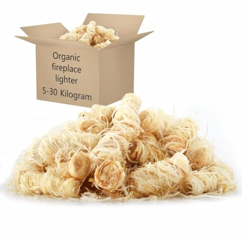 vidaXL Feueranzünder, Öko-Grillanzünder aus Holzwolle, Kaminanzünder für Ofen Kamin Grill, Bio Anzünder Ofenanzünder Anzündwolle, 10kg