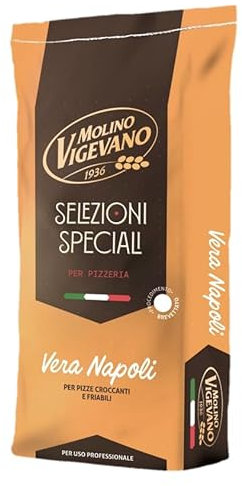 Molino Vigevano Farina “Tipo 0”, Vera Napoli, Breve Lievitazione, Ideale per Salati. Confezione da 10 kg (Pack of 1)