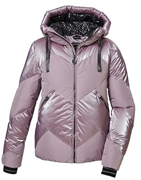 killtec Damen Skijacke/Funktionsjacke in Daunenoptik mit abzippbarem Schneefang KSW 100 WMN SKI QLTD JCKT, hell malve, 38, 42036-000