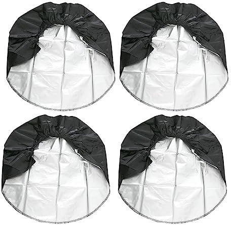 MKLHAVB Reifentasche 1/2/4PCS Auto Ersatzrad Reifen Abdeckung Tasche Auto wasserdichte Staubdicht Reifen Abdeckung 29-32 Zoll for LKW Anhänger Camper Wohnmobil ReifentüTen(4PCS Black Small)