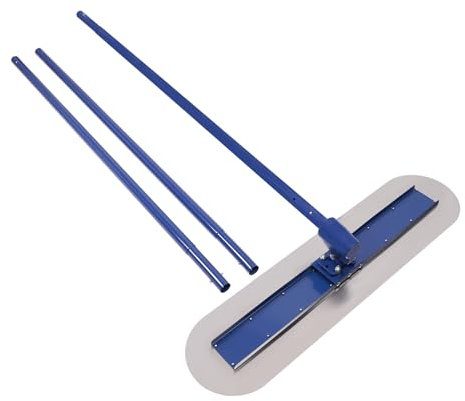 Susoso Concrete Float Jeu de truelle de béton 120 x 30 cm en acier avec poignée allongée pour le lissage du béton Bleu