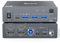 KVM Switch 2 PC 2 Monitore für 1 Laptop und 1 Desktop 4K@60Hz,USB C HDMI Dual Monitor KVM-Switches mit 4 USB 3.0 Port,80W PD Aufladung,USB-C Kabel,Verdrahtete Fernbedienung und 12V Netzteil Inklusive