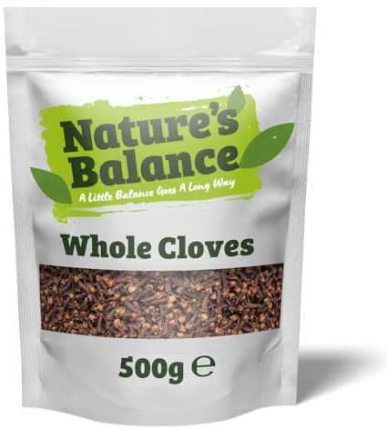 Nature’s Balance Whole Cloves 500g | Dried Clove Buds | Syzygium aromaticum | Sweet, warm & aromatic spice ideal for curries, baking, mulled wine and rice dishes