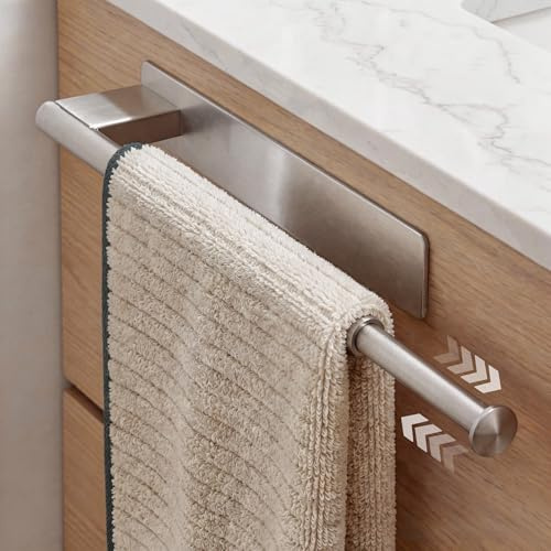 Portasciugamani da bagno senza trapano estensibile (25-39 cm) – Gancio resistente in acciaio inox 304 – Accessori da bagno per appendere asciugamani senza danni superficiali, facile installazione
