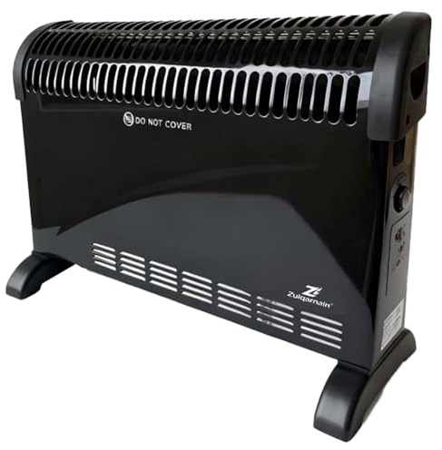A2Z 2000W Convector Heater with 2 Heat Settings 750W/1250W Adjustable Thermostat Fast Wire Heating Element Overheat Protection & Indicator Lights Freestanding Portable Electric Heater (Black)