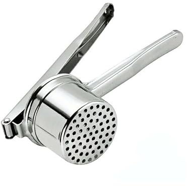 mille idee Schiacciapatate Manuale in Acciaio Inox 18/10 Passatella Professionale con Fori Ø 5 mm – Utensile Manuale Schiaccia passatelli da Cucina per Passatelli Patate Resistente Facile da Pulire