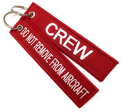 Crew Tag | Crew/Do Not Remove from Aircraft | Set of 2 | Red/White | aviamart®