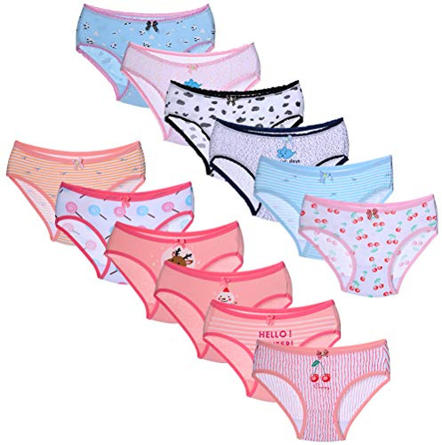 Calosy sous-vêtements en Coton pour Bébé Assortis aux Culottes en Coton pour Fillettes (Paquet de 12) (8-10 Ans, Multi-1)