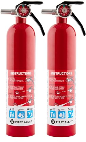 First Alert Home1-2, Standard Home Fire Extinguisher, Red, 2PACK