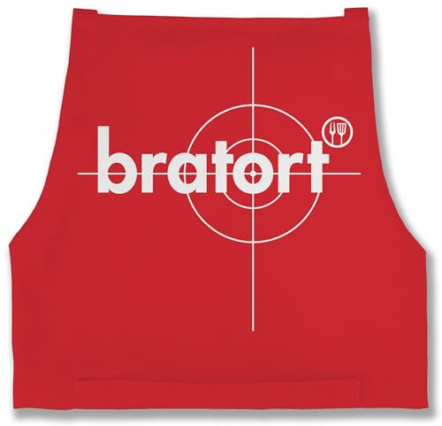 Shirtracer Schürze - Grillschürze - Erwachsene - Bratort Grill Geschenk I Grillmeister I Grill Fans - 85x69 - Rot - geschenke für koch kochschürze mit spruch wein grillen aufdruck männerschürzen