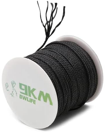9KM DWLIFE Kevlar Braided Fishing Lines,Multipurpose Kevlar Fishing Braided Cord 50lb-1000lb Utility Rope Kite Line/Camping Cordage/Fishing Tackle Assist/Model Rocket Heat and Cut Resistant Black