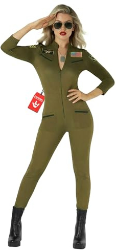 Morph Disfraz Aviadora Mujer, Disfraz Piloto Halloween Mujer, S