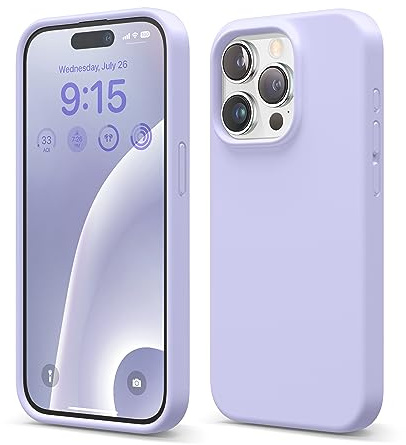 elago Flüssig Silikon Case Kompatibel mit iPhone 15 Pro Hülle, Premium Silikon Handyhülle, Ganzkörper Schutzhülle [4 Lagige Stoßfeste Struktur], Kratzfestes Weiches Mikrofaserfutter (Violett)