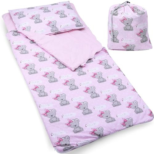 PinkZebra Sac de Couchage Couverture pour Enfant de 140 x 75 cm + taie d'oreiller de 60 x 40 cm, en Coton, pour garçons, Motif It's a Girl