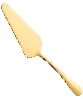 Zerodeko Pala Torta in Acciaio Inossidabile Dorata Con Lama Seghettata Ergonomica Per Taglio Facile Di Pizza e Dolci Spatola Da Cucina Resistente e Facilmente Pulibile Regalo Per Famiglie