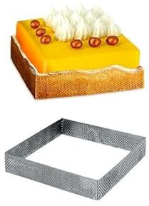 Déco Relief - Cadre Pâtisserie Micro-Perforé en Inox - Carré 8 x 8 cm - Matériel Professionnel