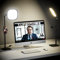 Schreibtischlampe LED Dimmbar,Augenschutz tageslichtlampe schreibtisch lampe für büro,schreibtischlampen schreibtischleuchte mit Metallbasis - streaming Licht für Beleuchtung Videokonferenz