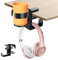 Legpador 2 in 1 Porta Cuffie Regolabile Stand, Supporto Cuffie e Portabicchieri da Scrivania, con Gancio Girevole a 360°, Accessori Scrivania adatto per Tazze di Caffè, Cuffie Gaming, Staccabile,Nero