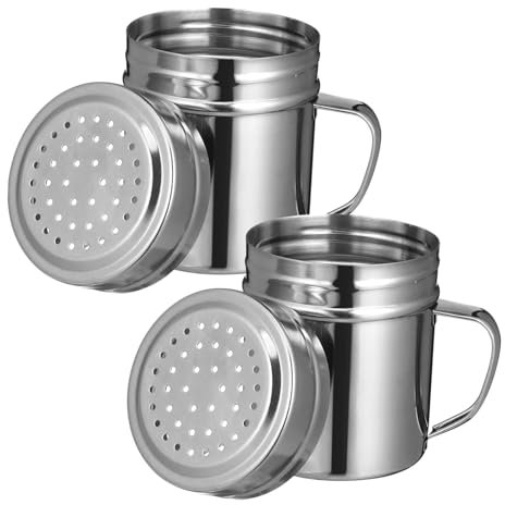 Mipcase 2pezzi Contenitore Per Dragaggio in Acciaio Con Manico Contenitore Per Condimenti Con Vite Resistent Corrosione Ruggine Confezione Da Lavabile in Lavastoviglie