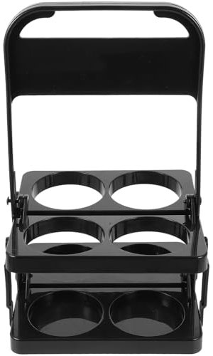 iplusmile Cesta Plegable para Cerveza Negra Capacidad para 4 Botellas, Estante para Cerveza Portátil De Mano, Portabebidas Práctico para Fiestas y Uso Diario