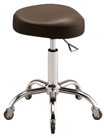 Chaise Selle,Tabouret Selle avec roulettes Silencieuses,Tabouret Roulant Ergonomique Relevable,Peut Supporter 165 LB,Hauteur Réglable for Salon, Maison,Studio(Color 2)