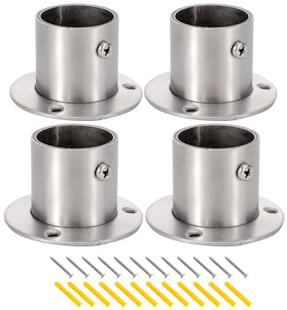 Pxyelec 4 Pack Stainless Steel Closet Rod Flange Holder for Outside