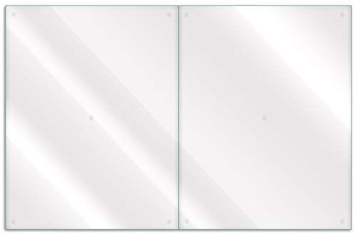 Wallario Herdabdeckplatte/Spritzschutz aus Glas, transparent - durchsichtig, 2-teilig, 80 x 52 cm, für Ceran- und Induktionskochfelder