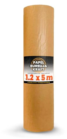 Rollo Papel Burbuja Kraft | 120cm x 5m | Protector de Embalaje con Acolchado de Aire | Ideal para Mudanzas, Almacenaje y Envíos | Papel Kraft con Burbuja para Embalaje Seguro