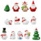 13 Stück Weihnachten Miniatur Ornamente Mini Deko Figuren Weihnachten Klein Weihnachtsbaum Weihnachtsmann Schneemann Weihnachtsfiguren für Tischdeko Garten Party Puppenhaus Bonsai Schneekugeln
