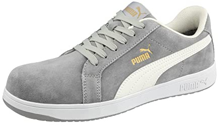 PUMA Safety Iconic Low S1PL ESD FO HRO SR Unisex Safety Shoes Non-Slip Metal-Free Fibreglass Cap, gray, 9 UK