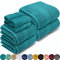 LEBENGOOD Juego de Toallas Baño Completo 100% Algodón Premium 550gsm | 4 Toallas Tocador (30x30), 2 Toallas Lavabo (50x90), 2 Toallas Ducha (70x130) | Suaves, Absorbentes y Resistentes (Pack 8 Ocean)