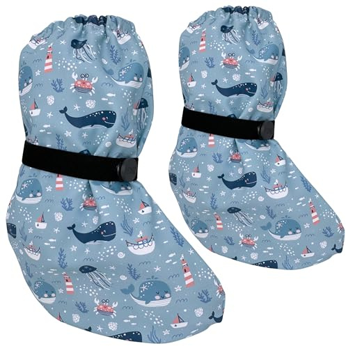 HECKBO Baby rain Booties 3 to 24 Months - Waterproof with Fleece Lining - Different Designs - Outdoor mud Shoes for Babies & Toddlers